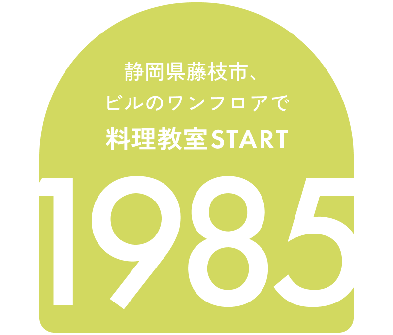 静岡県藤枝市、ビルのワンフロアで料理教室START 1985