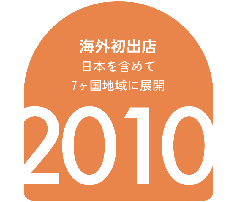 海外初出店 日本を含めて8ヶ国・地域に展開 2010