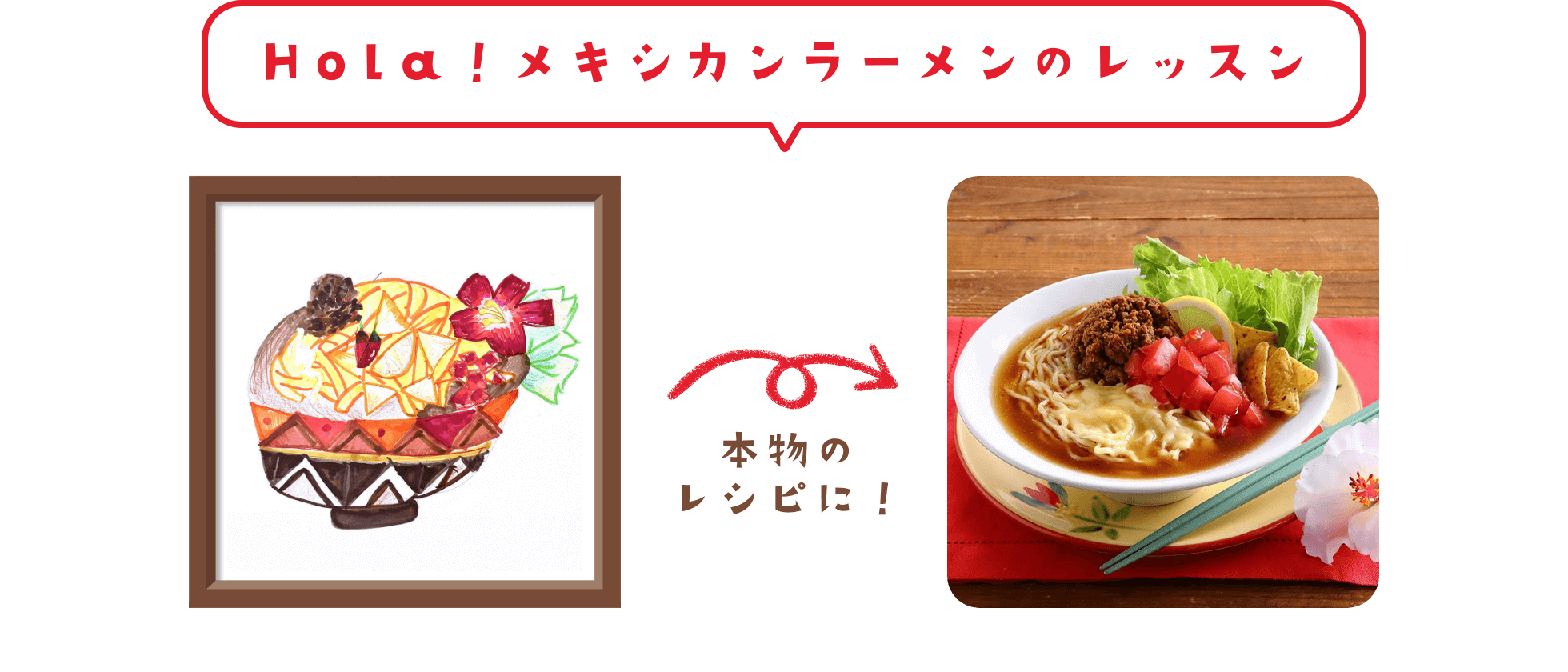 Hola！メキシカンラーメンのレッスン　本物のレシピに！